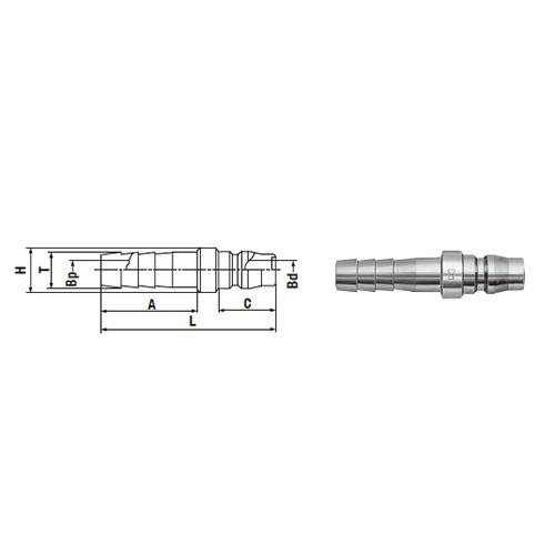 Nitto Kohki PH Type Coupling (Hose Barb)