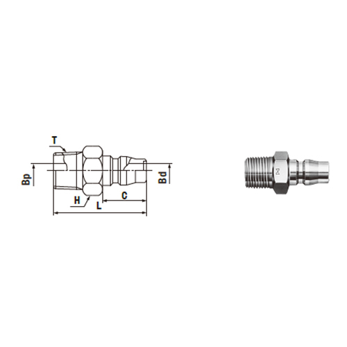 Nitto Kohki PM Type Coupling (Male Thread)