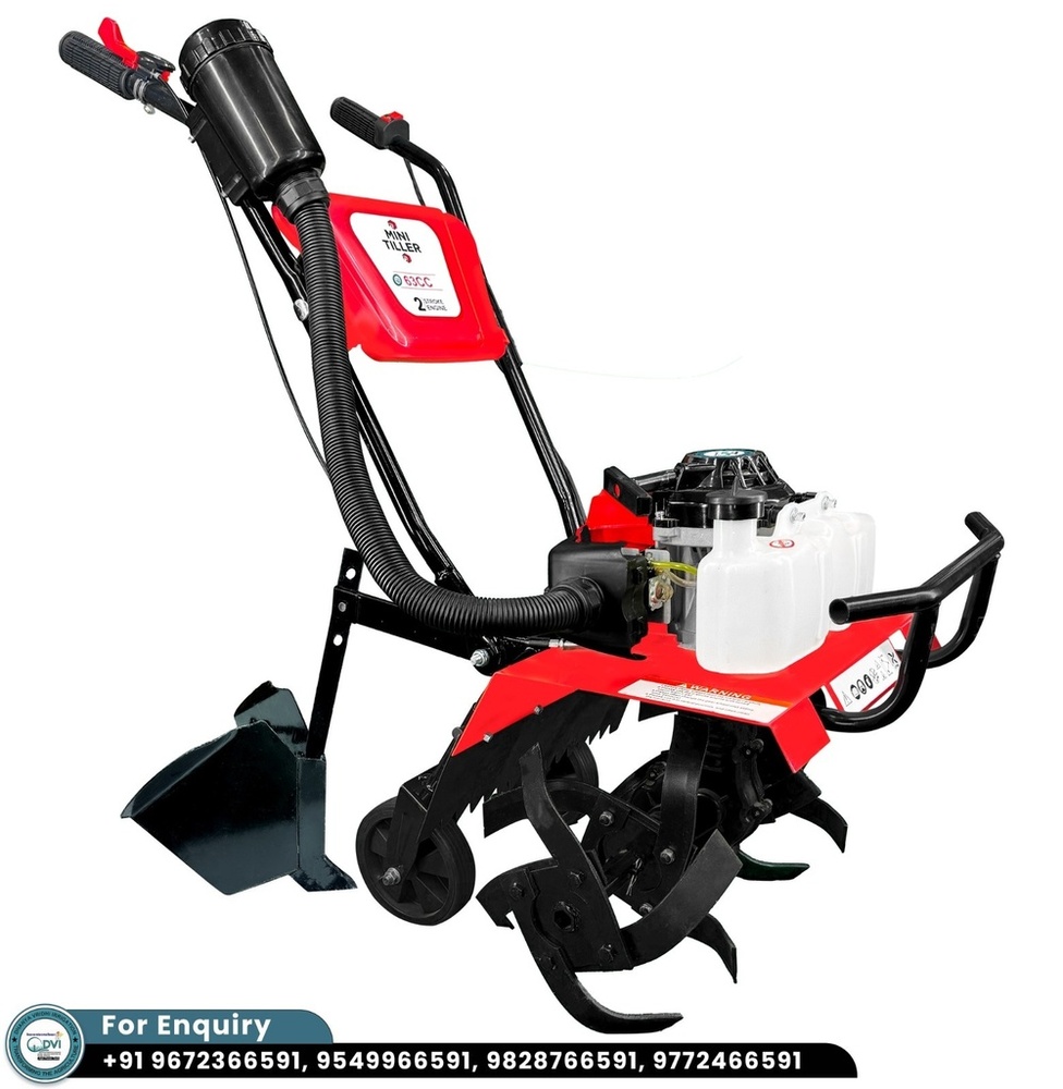 63Cc Mini Tiller With Plough Attachment - Color: Red