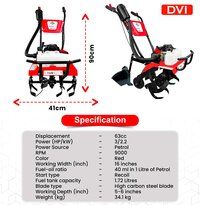 63cc mini tiller with Plough Attachment