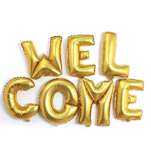 Welcome Foil Decoration Balloons - Color: Multicolor