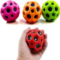Premium Quality Moon Ball Bouncy Coral Ball Anti Stress Ball - Rubber, 9 X 9 X 9 Cm, Multicolor | Reduces Anxiety, Enhances Coordination, Ideal For Ages 4-6