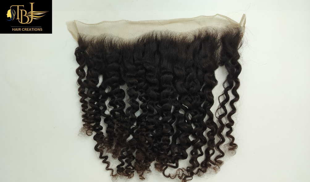 Transparent lace 13x6 Natural Deep Curly Human hair Frontal