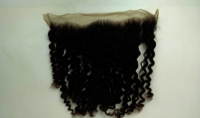 Transparent lace 13x6 Natural Deep Curly Human hair Frontal