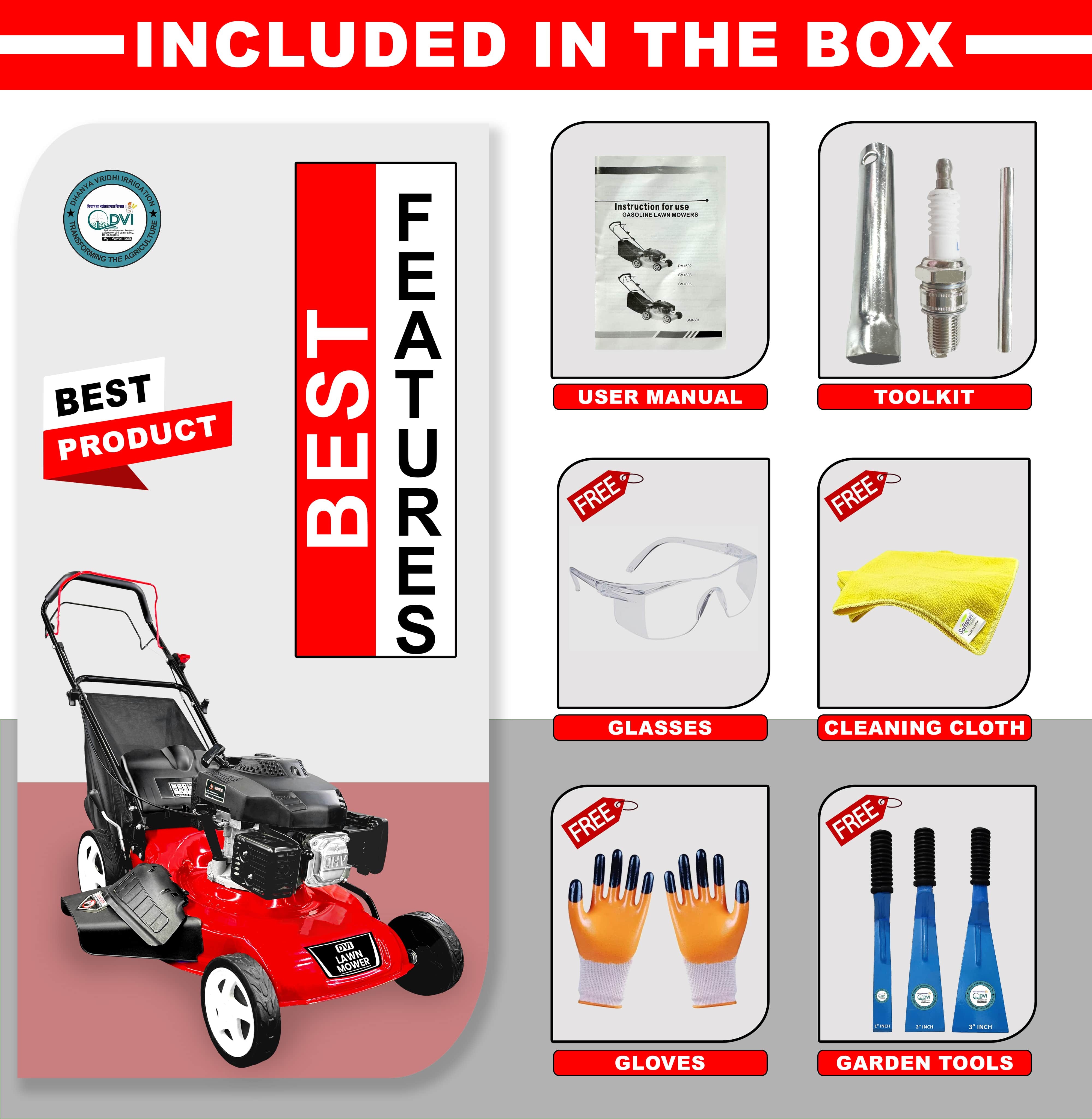 Patrol Engine Lawn Mower 18 Inch - Cutter Type: Metal Blade