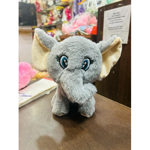 Grey Rabbit Fur Soft Elephant Toy