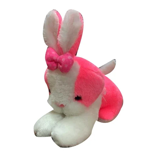 Rabbit Soft Toy - Color: White & Pink