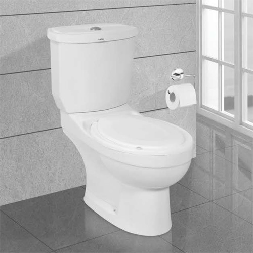 Water Closet Aqua Two Piece - High-Quality Ceramic, Floor Mounted, Glossy Surface, White Color | Sleek Design for Modern Bathrooms