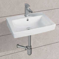 Ceramic Wash Basin - 18x13 Inches | Glossy Surface, High-quality, Scratch Resistant, White Color, One-piece Structure