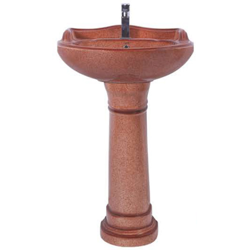 Red And Brown Stargold Rustic Pedestal Wash Basin