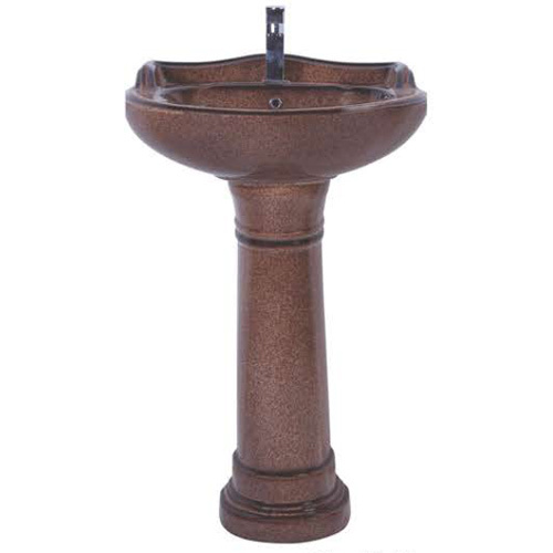 Coffee Brown Stargold Rustic Pedestal Wash Basin