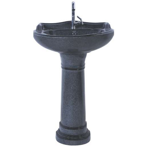 Black Stargold Rustic Pedestal Wash Basin