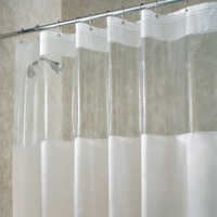 Plain Bathroom Shower Curtain - Pvc Material, 7' X 4' Size, White Color | Durable Design, Easy To Clean For Hospital Use