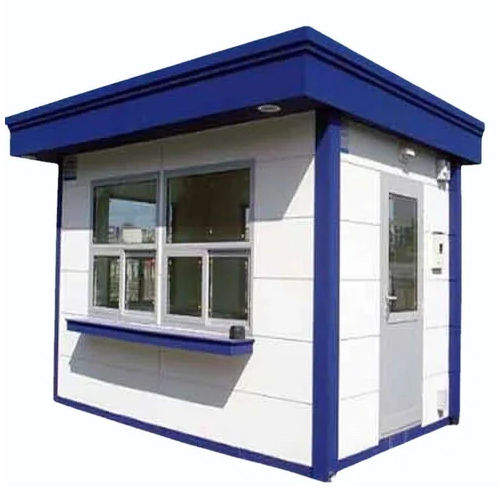 Portable Security Cabins - Steel, 4x18 Ft Dimensions, White And Blue Color | Ideal for Office Use, Durable Steel Door