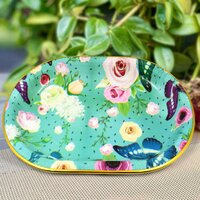 Plastic Flower Printed Design Serving Tray