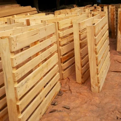 Two Way Wooden Pallets - Wood, Various Sizes, Brown Color | Load Capacity 1000-1500 KGS, Sturdy Design, Eco-Friendly & Recyclable