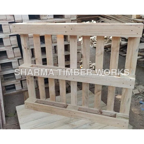 Four Way Wooden Pallets - Wood, 1200x1000 mm, Brown | Versatile Handling, Block/Stringer Configurations, 1000 kg Load Capacity