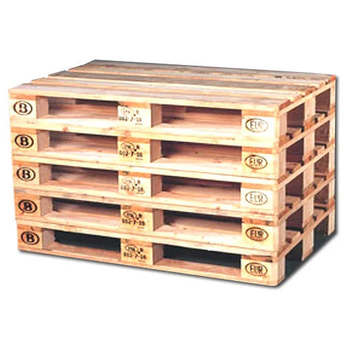 Wooden Euro Pallets - High-Quality Wood, 1200x800x144mm , 1000 Kilograms Load Capacity, Classic Brown Color