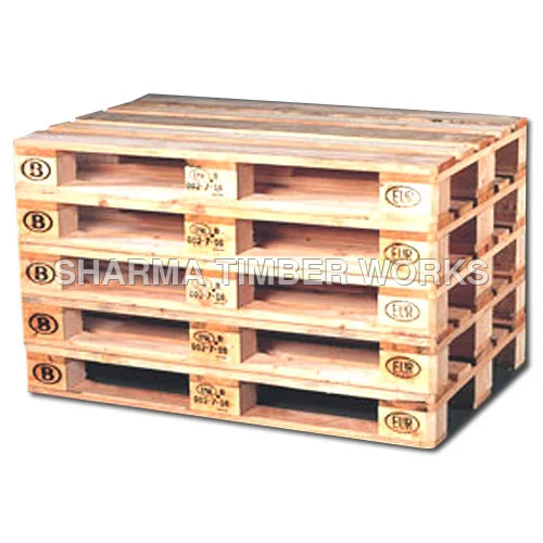 Wooden Euro Pallets - High-Quality Wood, 1200x800x144mm , 1000 Kilograms Load Capacity, Classic Brown Color