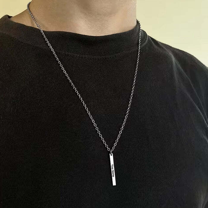 Customize Stainless Steel Plain Stick Shape Locket With Chain at