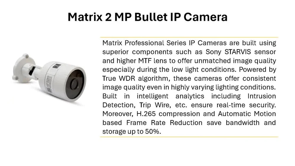 Matrix Ip 2 Mp Bullet Camera (Satatya Mibr20fl28cwp) - Cctv Camera / Surveillance Camera
