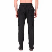 Aadhar Cotton Full Length Elasticated Waistband with Front Fly Zip Six Pocket Cargo Track Pants For Men