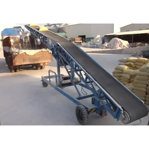 Truck Loading Conveyor - Metal, 20 Feet Length, Silver Color | 220-240 Volt Power with Safety Features and High Weight Capacity