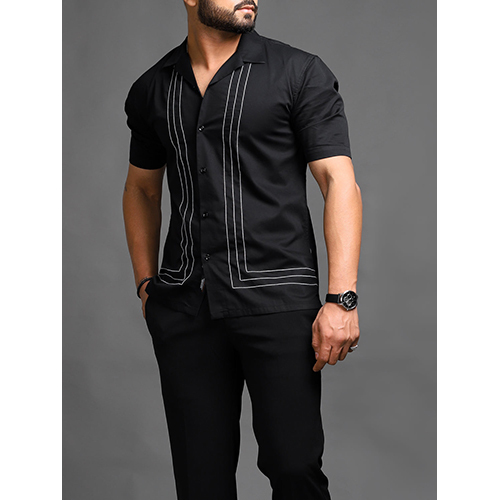 Jade Studio Collection Handcrafted Thread Border Mens Shirt - Feature: Washable
