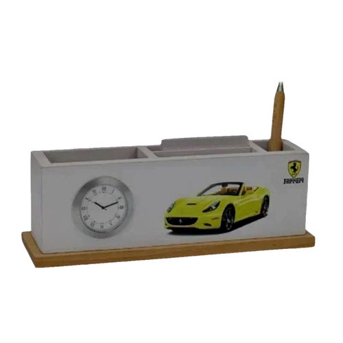 Wooden Table Clock - Color: White