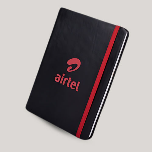 Customized Black And Red Trim Notebook With Logo