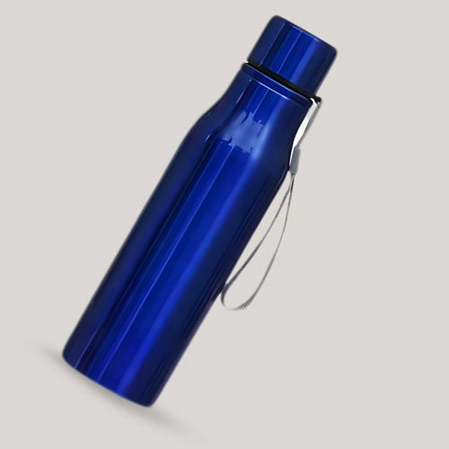 750 Ml Customized Sipper Water Bottle With Logo - Blue - Material: Stainless Steel