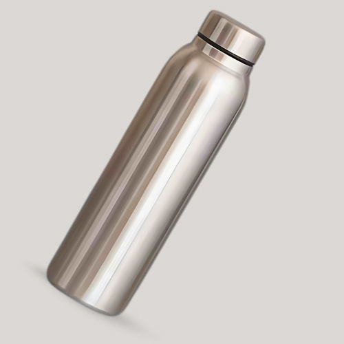 1000 Ml Customized Sipper Water Bottle With Logo - Silver - Capacity: 1 Liter/Day