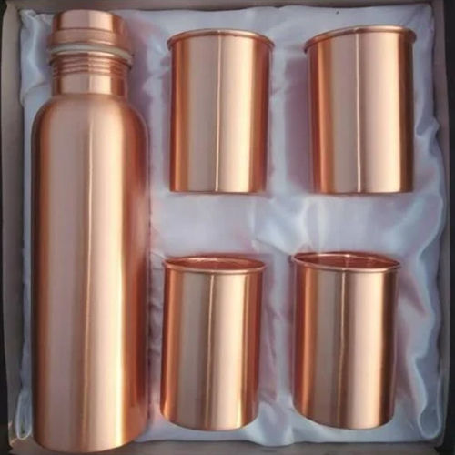 Copper Water Bottle Gift Set - Capacity: 1 Liter/Day