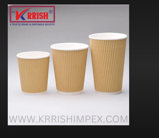 Ripple Cup - 100 ml Size, Brown Paper Material | Pack of 2000 Units