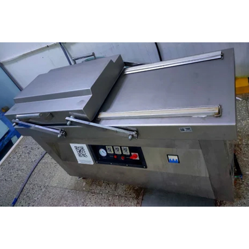 Double Chamber Vacuum Packing Machine - Stainless Steel, 750W Power, 420V Voltage | Durable, Automatic, Electric Drive, Silver Finish, Warranty Included