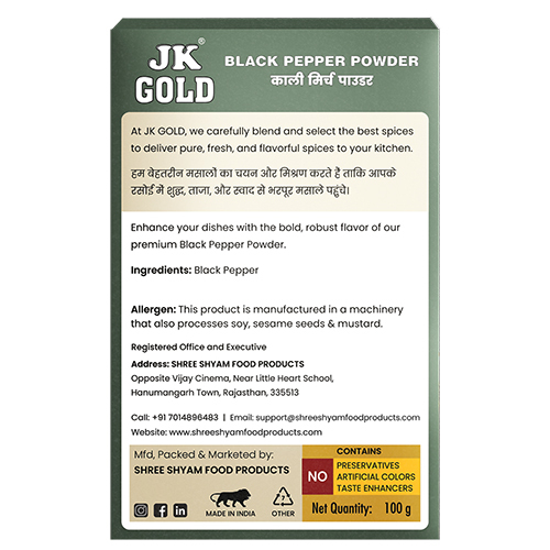 Black Pepper Powder - Fine Texture, Rich Brown Color | Food-grade Spice For Seasoning, Perfect For Dishes And Marinades