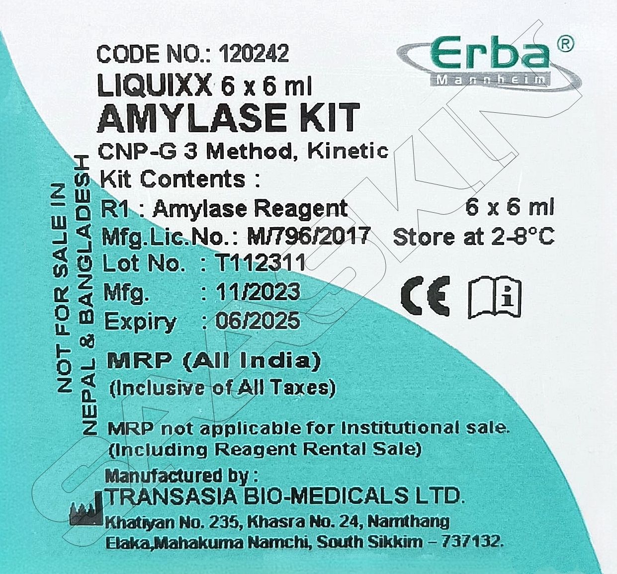 Erba Mannheim LIQUIXX Amylase Kit