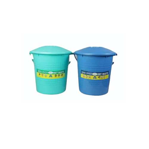 10 L Plastic Dustbin - Color: Blue And Green