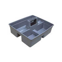 Plastic Caddy Tool Bucket - Rigid Plastic, 12-16 Inch Length, Grey Color | Durable Design, Ample Storage, Warranty Included