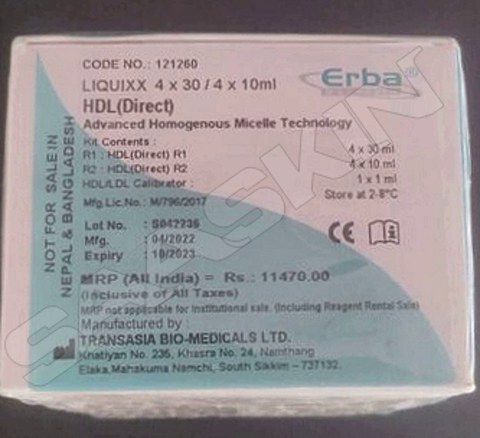 Erba Mannheim Liquixx Hdl-direct Kit