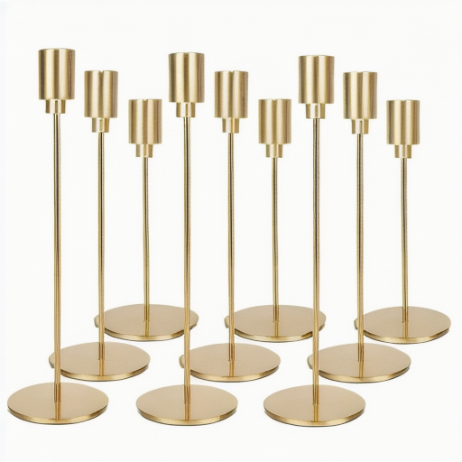 Decorative Candles - Steel, Modern Arts Style, Polished Finish | Easy To Install, Elegant Home Accent For Contemporary Decor