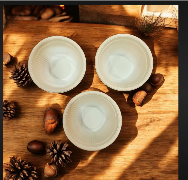 Disposable Bowl - Paper, 80-100 mm Diameter, Off-white Color, 40-50 mm Height | Ideal for Serving Lemon Desserts, Snacks, or Sauces, 24 Count