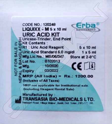 Erba Mannheim Liquixx-m Uric Acid Kit