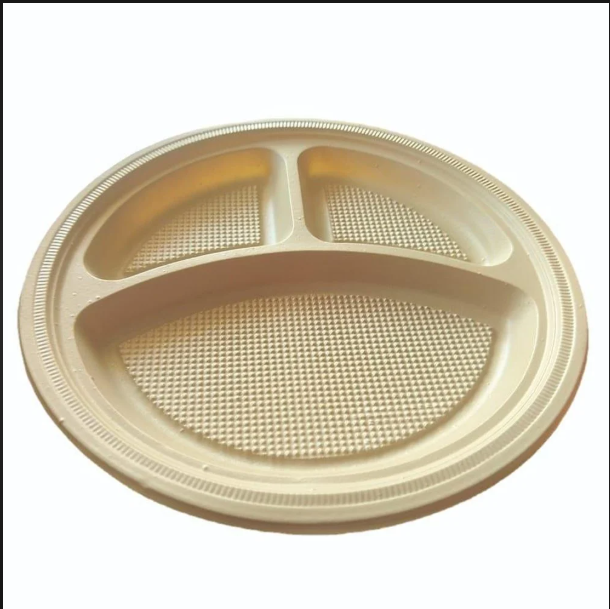 3 cp Disposable Plate - Plastic, 3 Compartment Design | Ideal for Events, Parties, or Outdoor Gatherings