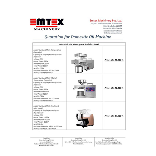 Home Use Oil Expeller Machine - Dimension (L*w*h): 37 X30 X17 Cm Centimeter (Cm)
