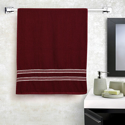 Winecolor Blend Cotton Bath Towels - Color: Maroon