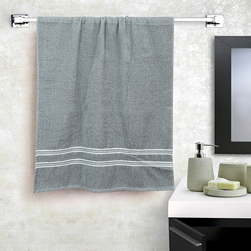 Grey Color Blend Cotton Bath Towels - Feature: Quick Dry