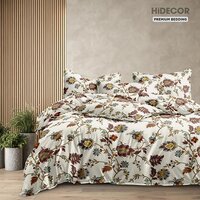 Cotton Tweed Fabric Printed Bedsheet - Color: Multicolor
