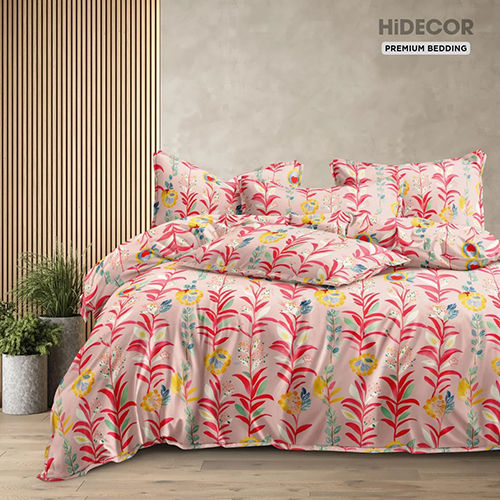 Flower Printed Bedsheet - Full Size, Multicolor Cotton Blend | Washable, Decorative Household Use