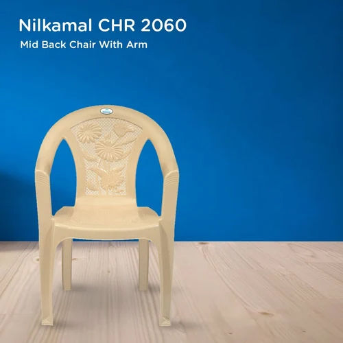 Nilkamal Chr 2060 Plastic Chair - Color: White / Brown